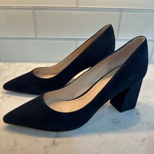 Mark Fisher Blue Suede Heels - size 6